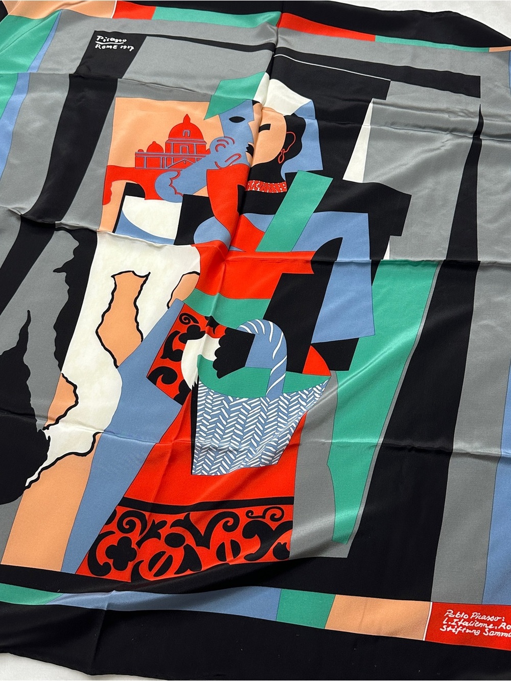 VINTAGE mint Pablo Picasso silk scarf l’italienne 1917